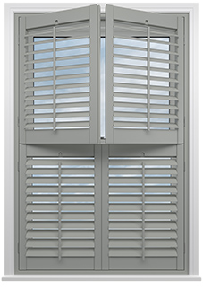 Kensington, Skyline Grey - Tier on Tier Plantation Shutter